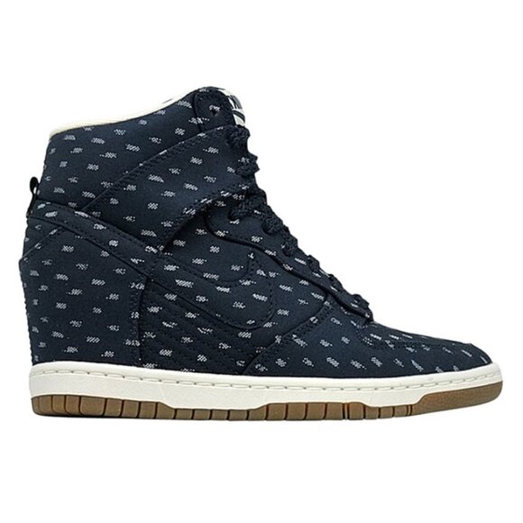 Size 7 - Nike Dunk Sku Hi Print High Obsidian Blue W - Picture 1 of 12